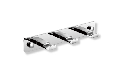 Leiste – 3 flache Handtuchhaken / Chrom