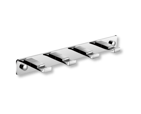 Leiste – 4 flache Handtuchhaken / Chrom