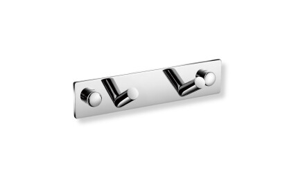 Leiste – 2 schräge Handtuchhaken / Chrom