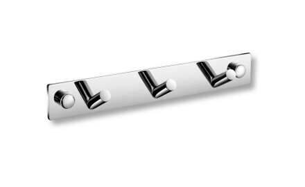 Leiste – 3 schräge Handtuchhaken / Chrom