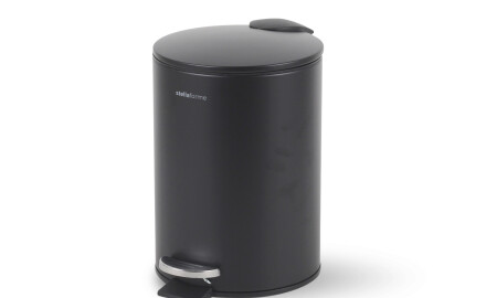 BUDGET-Treteimer, rund, 3 l, Soft-Close / Stahl, mattschwarz