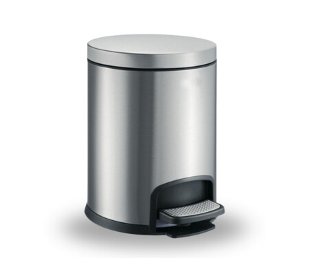 PREMIUM-Treteimer, rund, 5 l, Soft-Close / Edelstahl satiniert