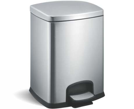 PREMIUM-Treteimer, rechteckig, 12 l, Soft-Close / Edelstahl satiniert