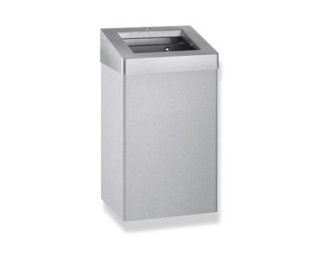 49-Liter-Abfalleimer mit offenem Deckel, Serie R10 / gebürsteter Edelstahl