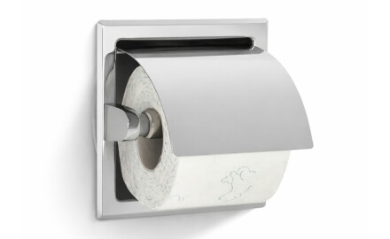 Toilettenpapierhalter / zum Einbau / polierter Stahl