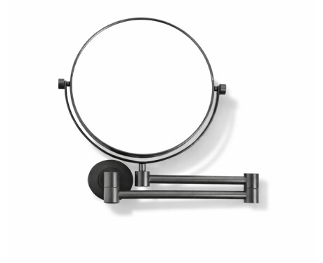 Kosmetikspiegel, gerade, 3-fache Vergrößerung, rund, schwenkbar, doppelter beweglicher Arm / mattschwarz