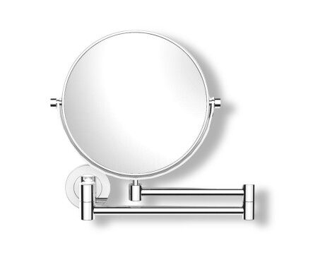 Kosmetikspiegel, gerade, 3-fache Vergrößerung, rund, schwenkbar, doppelter beweglicher Arm / Chrom