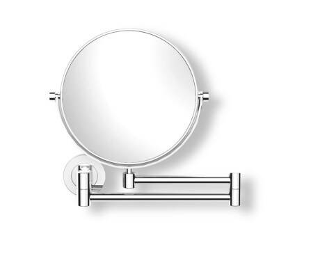 Kosmetikspiegel, gerade, 5-fache Vergrößerung, rund, schwenkbar, mit doppeltem beweglichem Arm / Chrom
