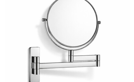 Kosmetikspiegel, gerade, 3-fache Vergrößerung, rund, schwenkbar, doppelter beweglicher Arm / Chrom