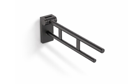 Stützhandlauf für Menschen mit Behinderungen, Ø 32, schwenkbar, PREMIUM – 60 cm / Edelstahl, mattschwarz