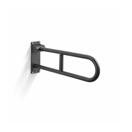 Stützhandlauf für Menschen mit Behinderungen, Ø 32, gebogen, klappbar, STANDARD – 60 cm / Edelstahl, mattschwarz #1