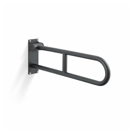 Stützhandlauf für Menschen mit Behinderungen, Ø 32, gebogen und schwenkbar, STANDARD – 70 cm / Edelstahl, mattschwarz #1