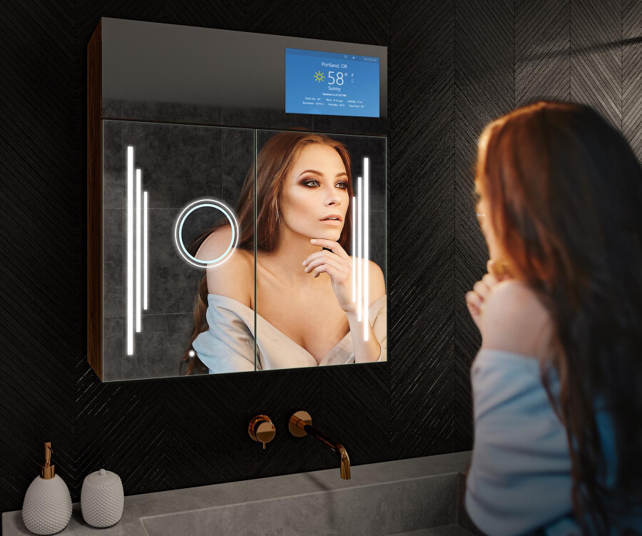 Artforma - Smart Spiegelschrank mit LED Beleuchtung - L27 Sarah 66,5 x 72cm