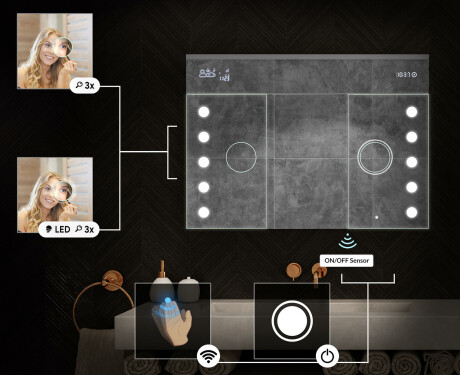 Spiegelschrank mit LED Beleuchtung - L06 Emily 100 x 72cm #5