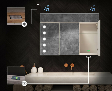 Spiegelschrank mit LED Beleuchtung - L06 Emily 100 x 72cm #6