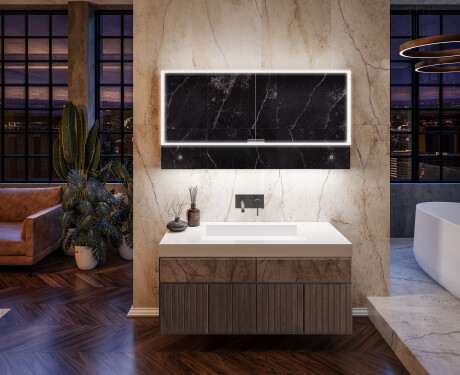 Bad Spiegelschrank Lily mit LED Beleuchtung - 2-türig 100 x 72,5cm #12