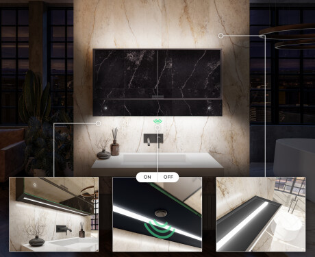 Bad Spiegelschrank Lily mit LED Beleuchtung - 2-türig 100 x 72,5cm #7