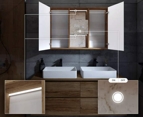 Spiegelschrank mit LED Beleuchtung Lisa 100 x 70cm #6