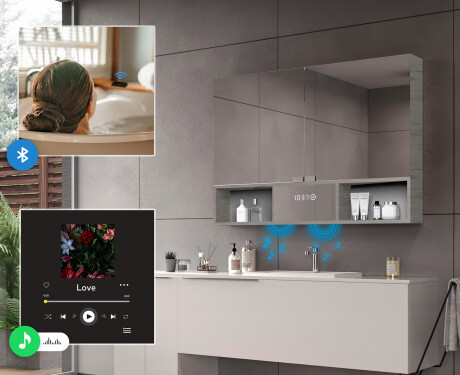 Bad Spiegelschrank Emma mit LED Beleuchtung - 2-türig 100 x 72cm #11