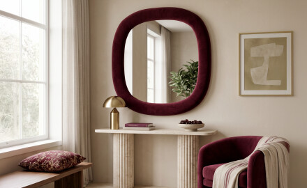 Designer-Spiegel mit Polsterung - Velora Arco