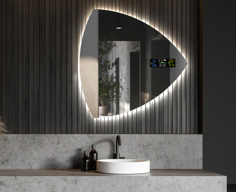 Unregelmäßiger asymmetrischer Spiegel mit LED Beleuchtung T221 #5