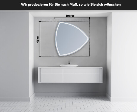 Unregelmäßiger asymmetrischer Spiegel mit LED Beleuchtung T223 #3
