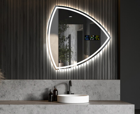 Unregelmäßiger asymmetrischer Spiegel mit LED Beleuchtung T223 #5