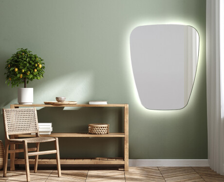 Unregelmäßiger asymmetrischer Spiegel mit LED Beleuchtung Z221 #2
