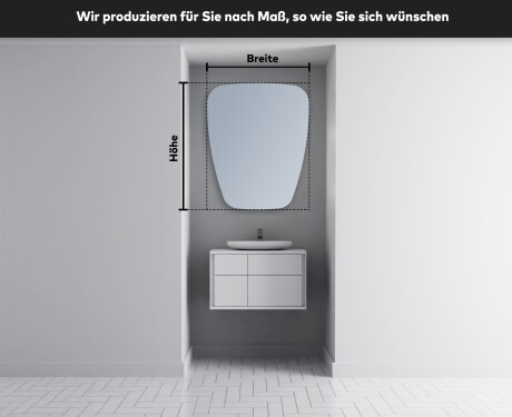 Unregelmäßiger asymmetrischer Spiegel mit LED Beleuchtung Z221 #3