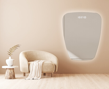 Unregelmäßiger asymmetrischer Spiegel mit LED Beleuchtung Z221 #4