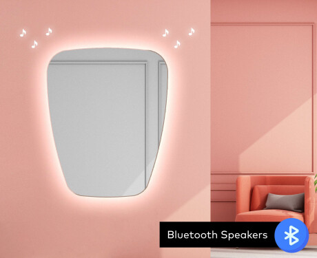 Unregelmäßiger asymmetrischer Spiegel mit LED Beleuchtung Z221 #7