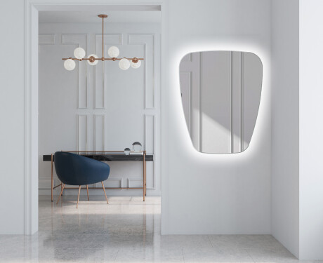 Unregelmäßiger asymmetrischer Spiegel mit LED Beleuchtung Z222 #4