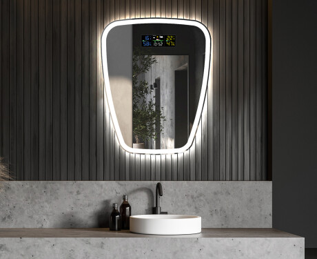 Unregelmäßiger asymmetrischer Spiegel mit LED Beleuchtung Z222 #5