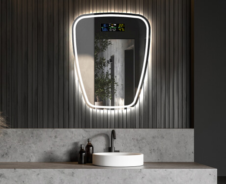Unregelmäßiger asymmetrischer Spiegel mit LED Beleuchtung Z223 #5