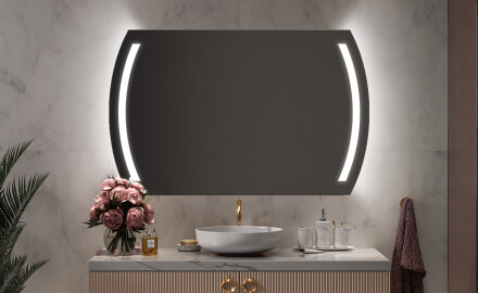 Abgerundeter Badspiegel mit LED Beleuchtung L67