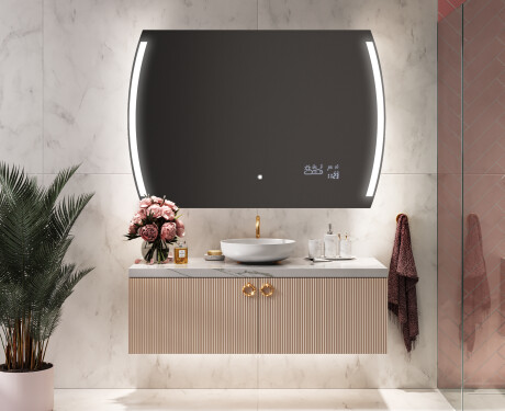 Abgerundeter Badspiegel mit LED Beleuchtung L68 #9