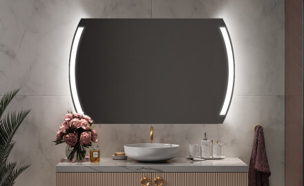 Abgerundet Badspiegel Mit LED Beleuchtung L68