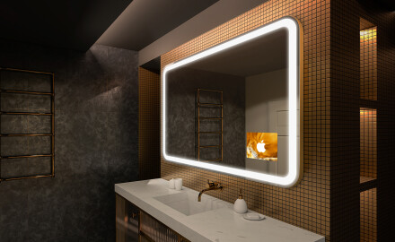 Abgerundeter Badspiegel mit LED Beleuchtung L141