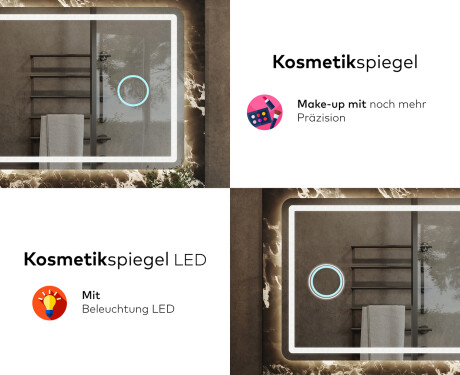 Abgerundeter Badspiegel mit LED Beleuchtung L143 #8