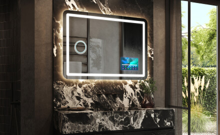 Abgerundeter Badspiegel mit LED Beleuchtung L143