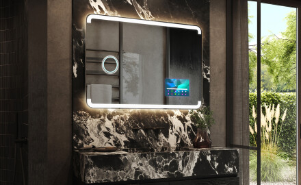 Abgerundeter Badspiegel mit LED Beleuchtung L145