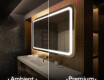 Abgerundeter Badspiegel mit LED Beleuchtung L147 #1