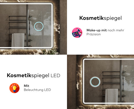 Abgerundeter Badspiegel mit LED Beleuchtung L147 #8