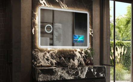 Abgerundeter Badspiegel mit LED Beleuchtung L148